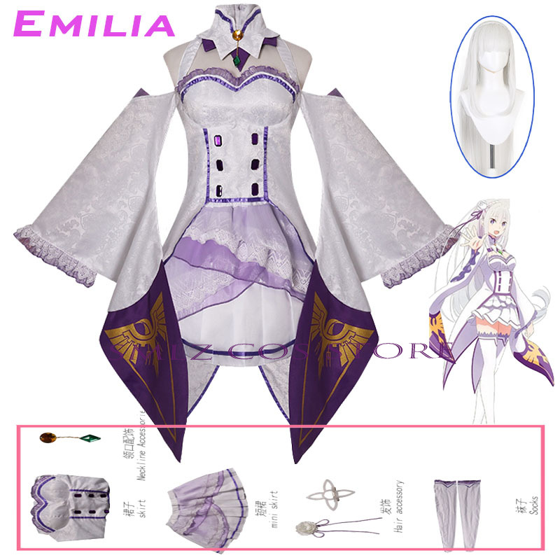 Anime Cosplay Female Characters - Emilia Cosplay Anime Re Zero Kara