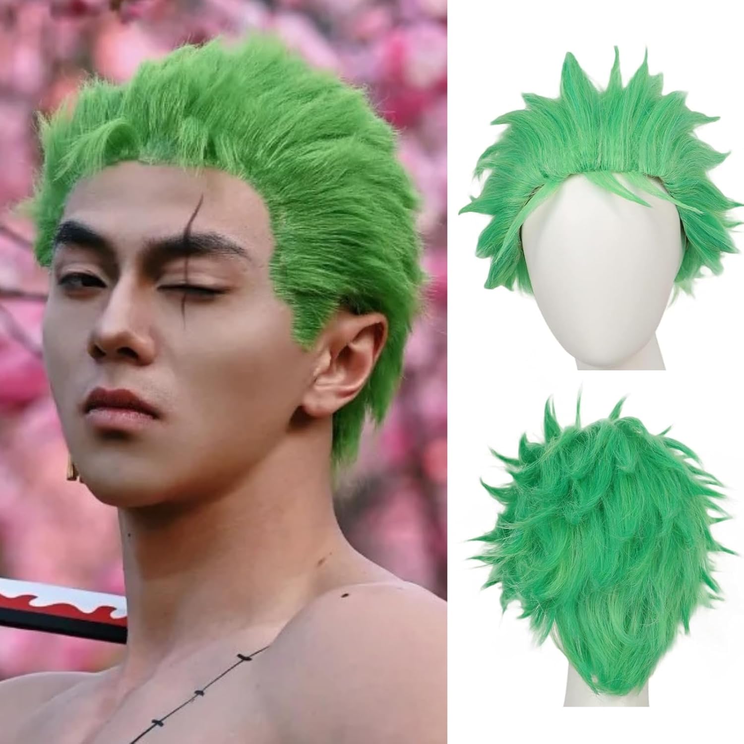 Short Green Wigs for Men Light - огляд і ціна Cosplay Anime Zoro