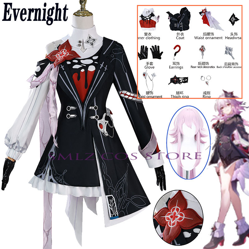 Newly Evernight Cosplay Honkai - огляд і ціна Anime Cosplay Dress For Women