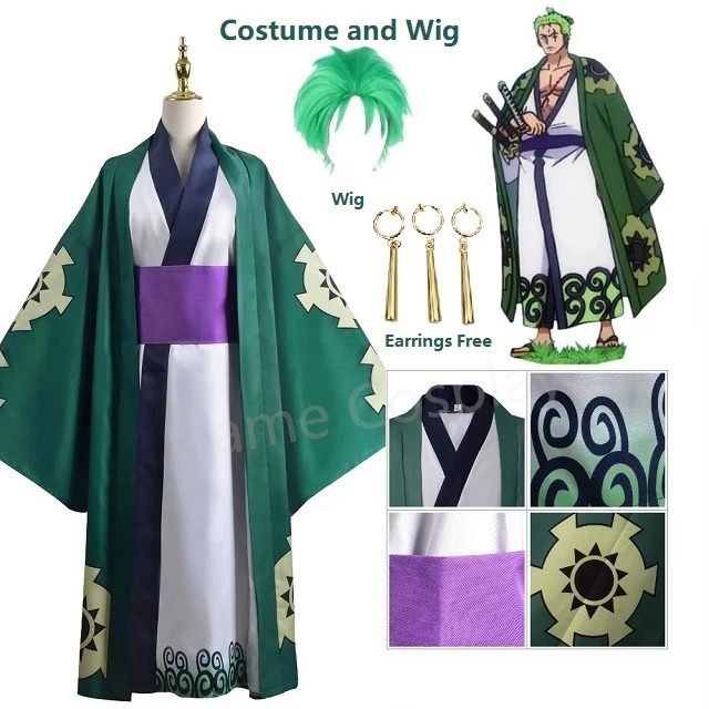 Green Roronoa Zoro Kimono Cosp - огляд і ціна Cosplay Anime Zoro